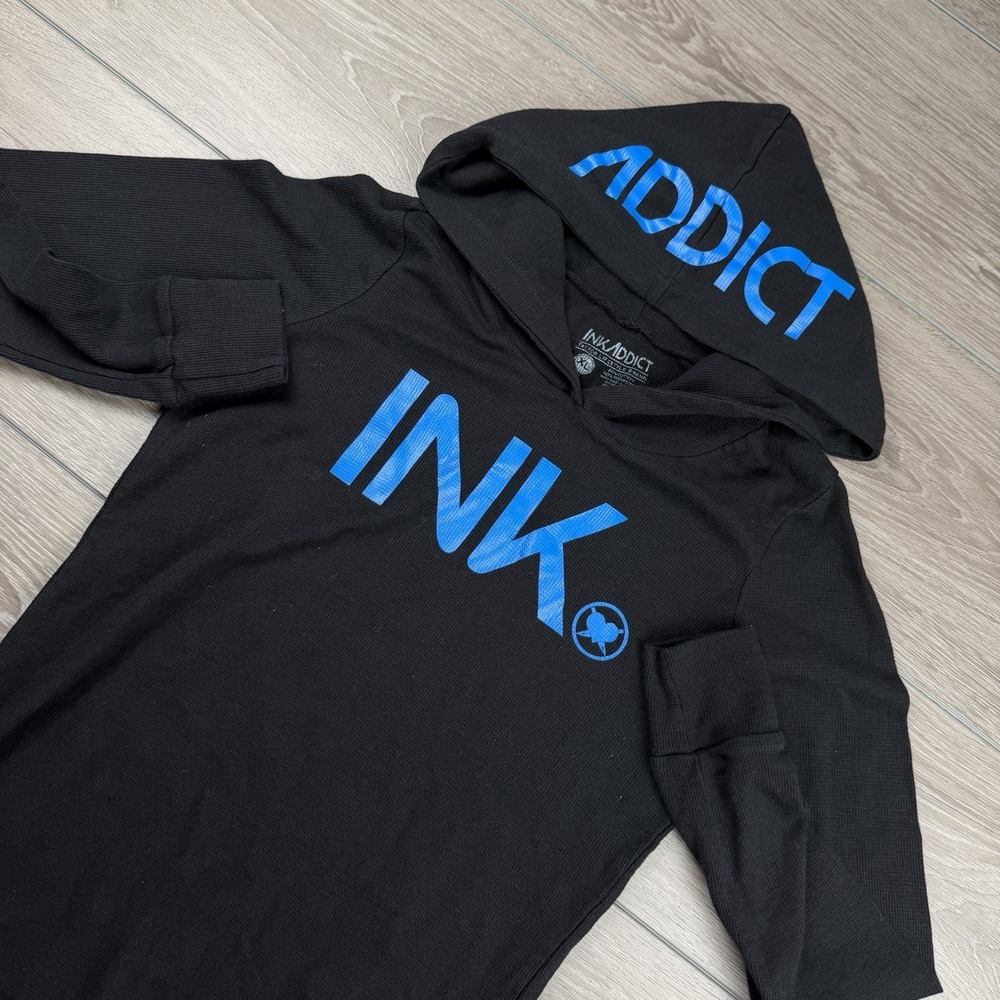Ink Addict Women's Pullover Spell out Hoodie Black Size XL